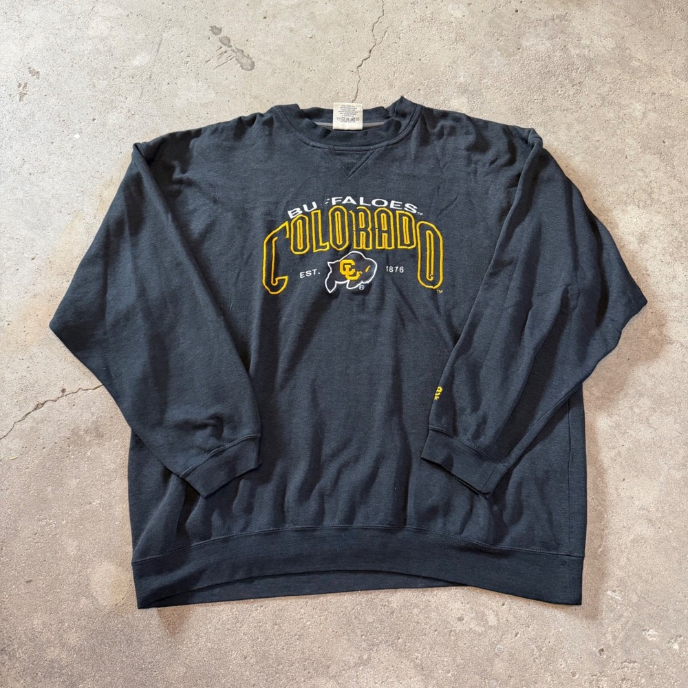 Vintage 90s Sweatshirt Mens XXL Black Colorado Buffaloes NCAA Crewneck Lee Sport